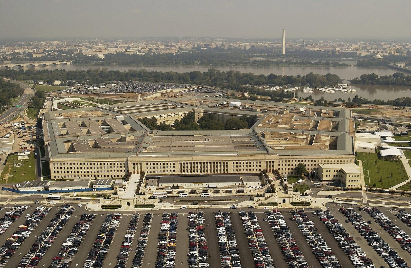 Aerial view of the Pentagon in Arlington, Virginia